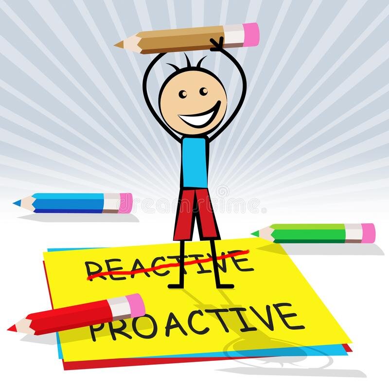person holding a pencil about writing that says proactive