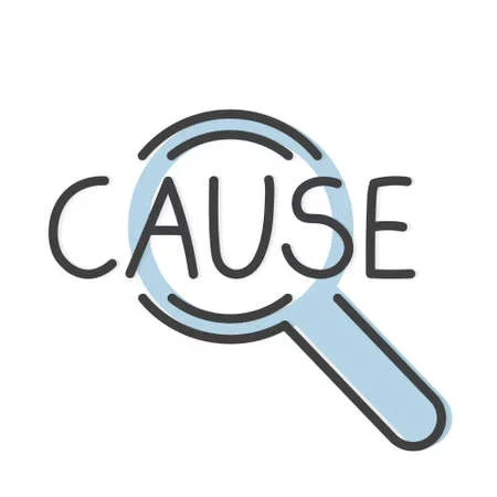 magnifying glass with the word cause