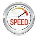 Image of a speedometer in the red signifying speed