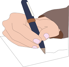 image of a hand writing something