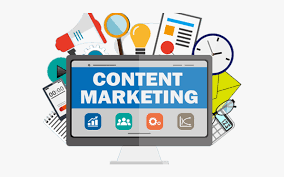 A computer screen with all things of. "themes" behind it, in reference to content, signifying "content marketing"