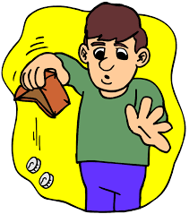 A man holding his wallet upside down with money falling out signifying he is Struggling to Pay Bills
