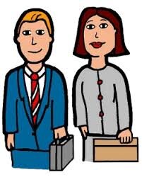 A man and a woman dressed professionally, representing that they are professionals