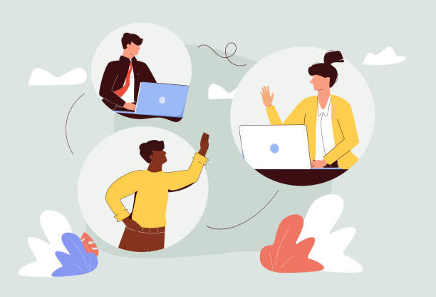 4 people in a group all communicating