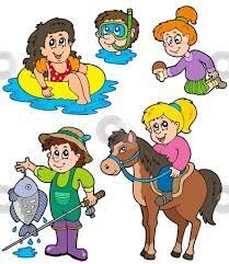 Bunch of kids doing various summer activities signifying summer distractions