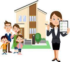 an appraiser standing in front of a home with the family eagerly looking to see what the value is