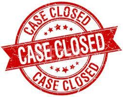 image of a sign that reads "case closed"