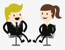A man sitting next to a woman as if they are coordinating with each other