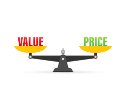 image of a scale with value on one side, price on the other side referring to fair market value