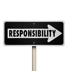 a road sign with the word "responsibility" on it.
