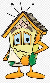 image of a house with arms in a sling referring to tenant wear and tear