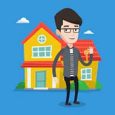 image of a man standing in front of a house referring to him as a property owner