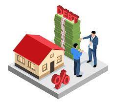 image of two men standing near a house and a pile of cash referring to depreciation