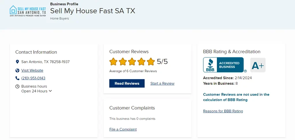 Sell My House Fast San Antonio Texas - BBB