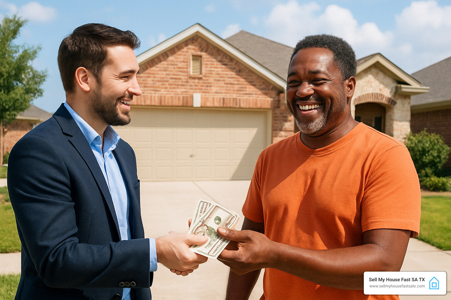 San Antonio homeowner receiving cash - buy my house for cash fast