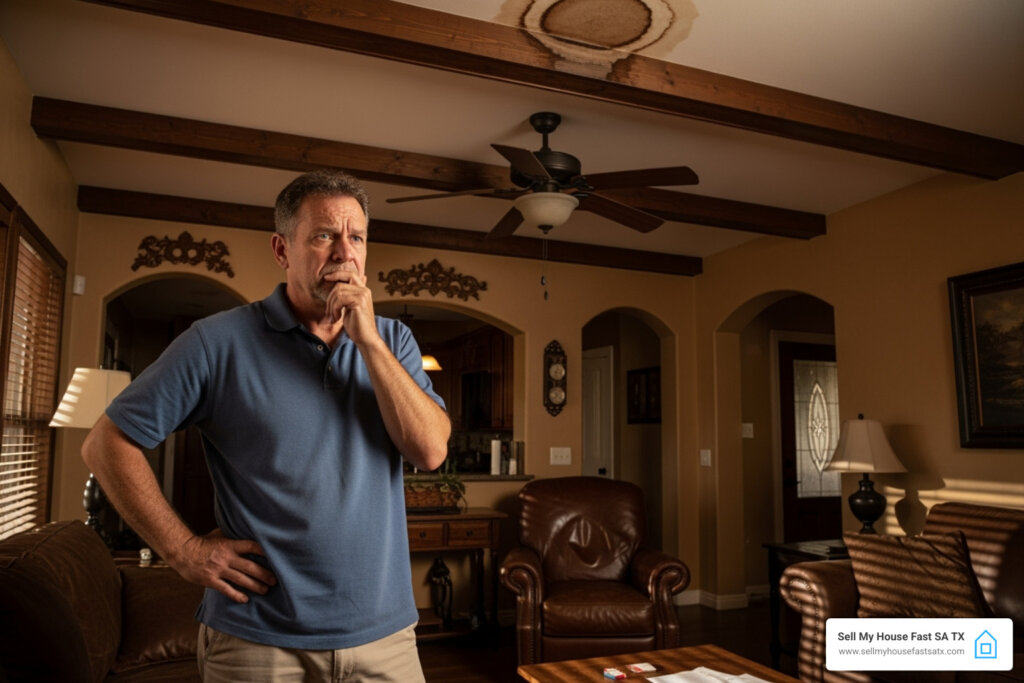 Stressed homeowner considering repair options - sell house with repairs San Antonio - sell house with repairs needed