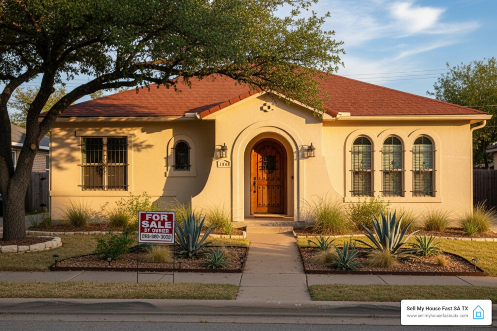 San Antonio home with a "For Sale by Owner" sign - how to sell your house without a realtor
