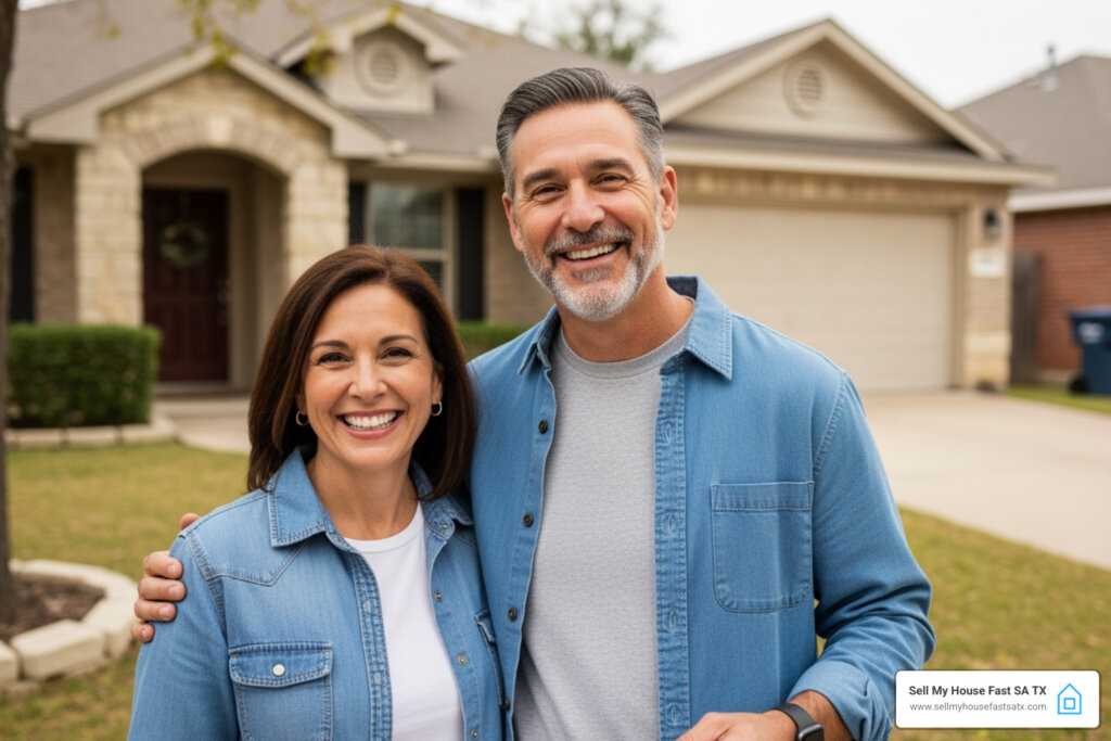 Happy Couple who received a good cash offer for their house