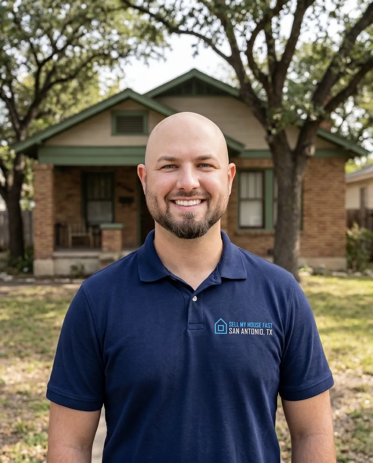 Daniel Cabrera, owner of Sell My House Fast SA TX, on site at a recently purchased San Antonio home