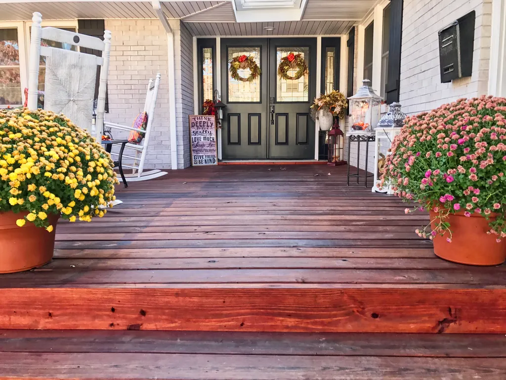 Front porch of a house on Kanawha Avenue in Charleston, West Virginia