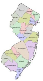 Map of New Jersey We buy houses in all of New Jersey's 21 counties