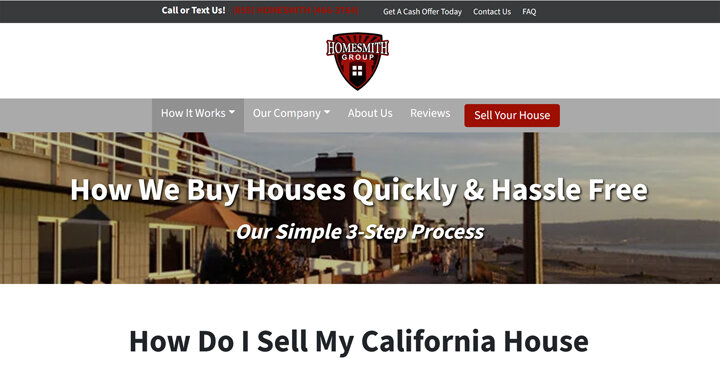 Step-by-step process showing how Homesmith Group buys houses fast for cash in California, helping motivated sellers in any situation sell their home easily.