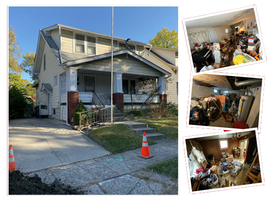 Allen S. Columbus photos of hoarder house with Review
