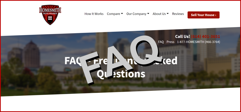FAQ (Frequently Asked Questions page photo | sell my house fast ohio for cash