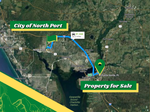 city of north port and property for sale distance