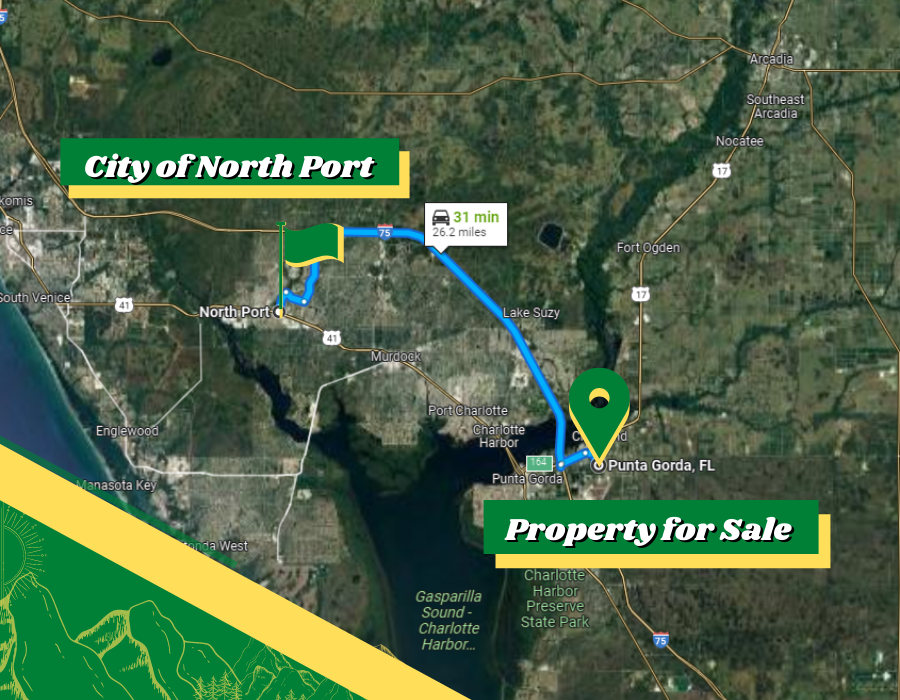 city of north port and property for sale distance