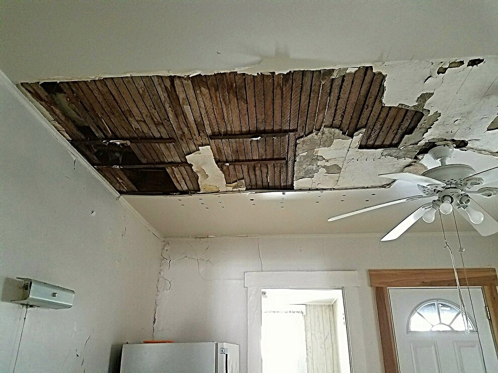 Damaged ceiling