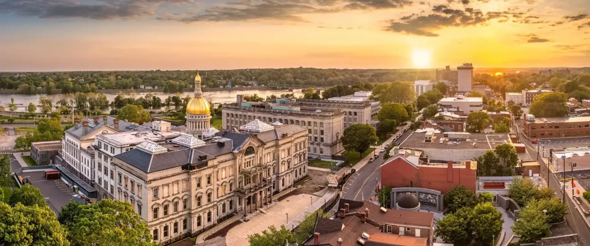 Sunrise View of Town in Mercer County