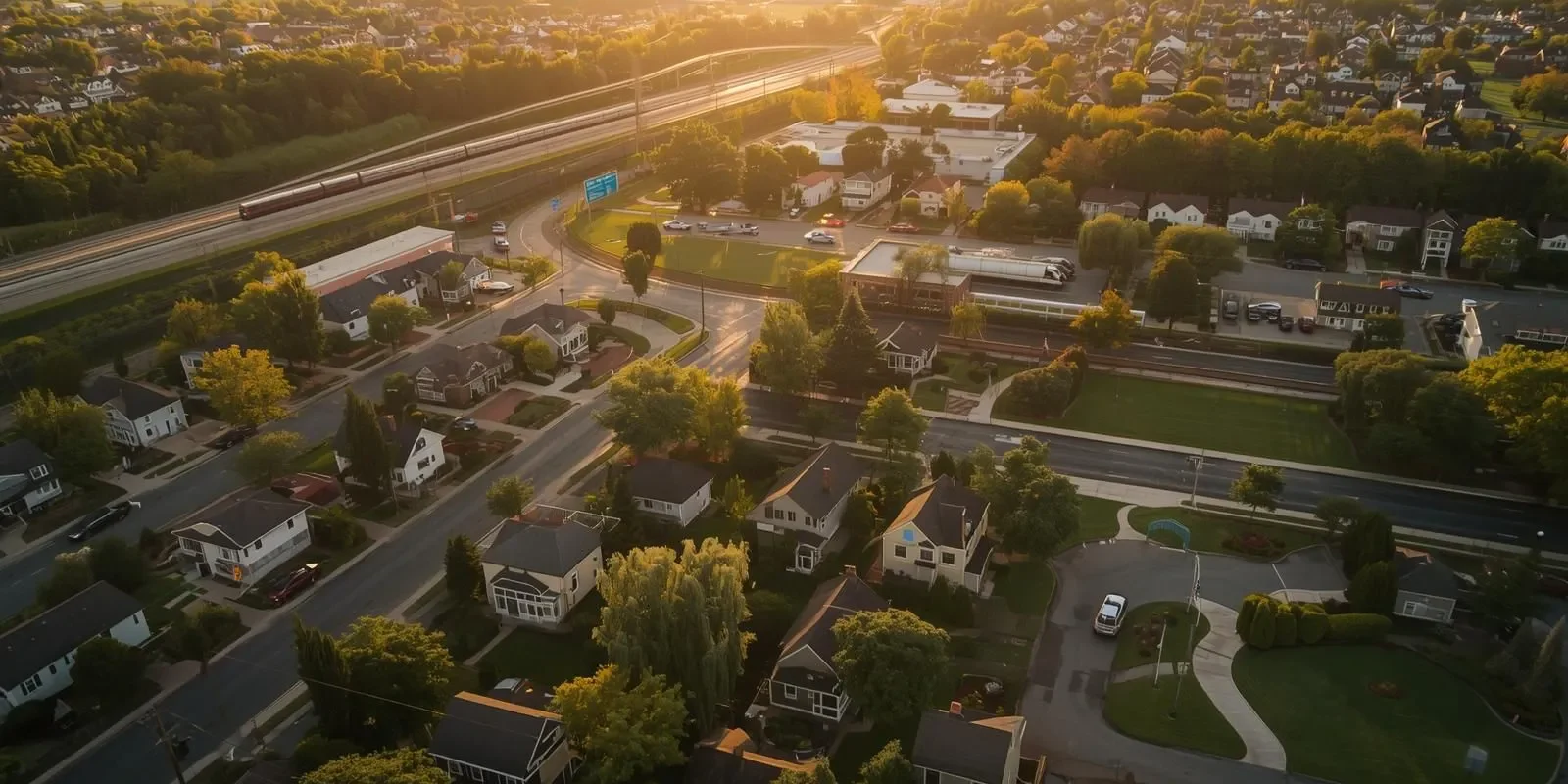 Sunset View of Town in Clifton New Jersey