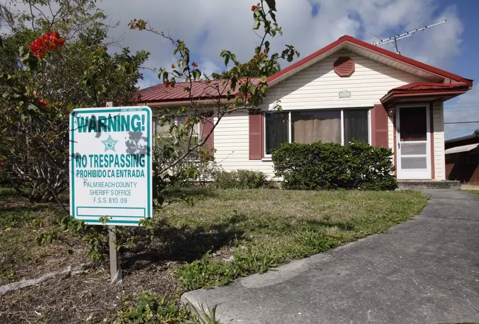 No trespassing sign posted on a property