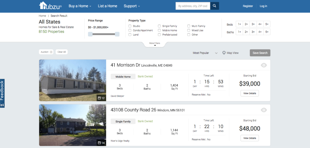 foreclosure auction website - hubzu - we buy nky houses