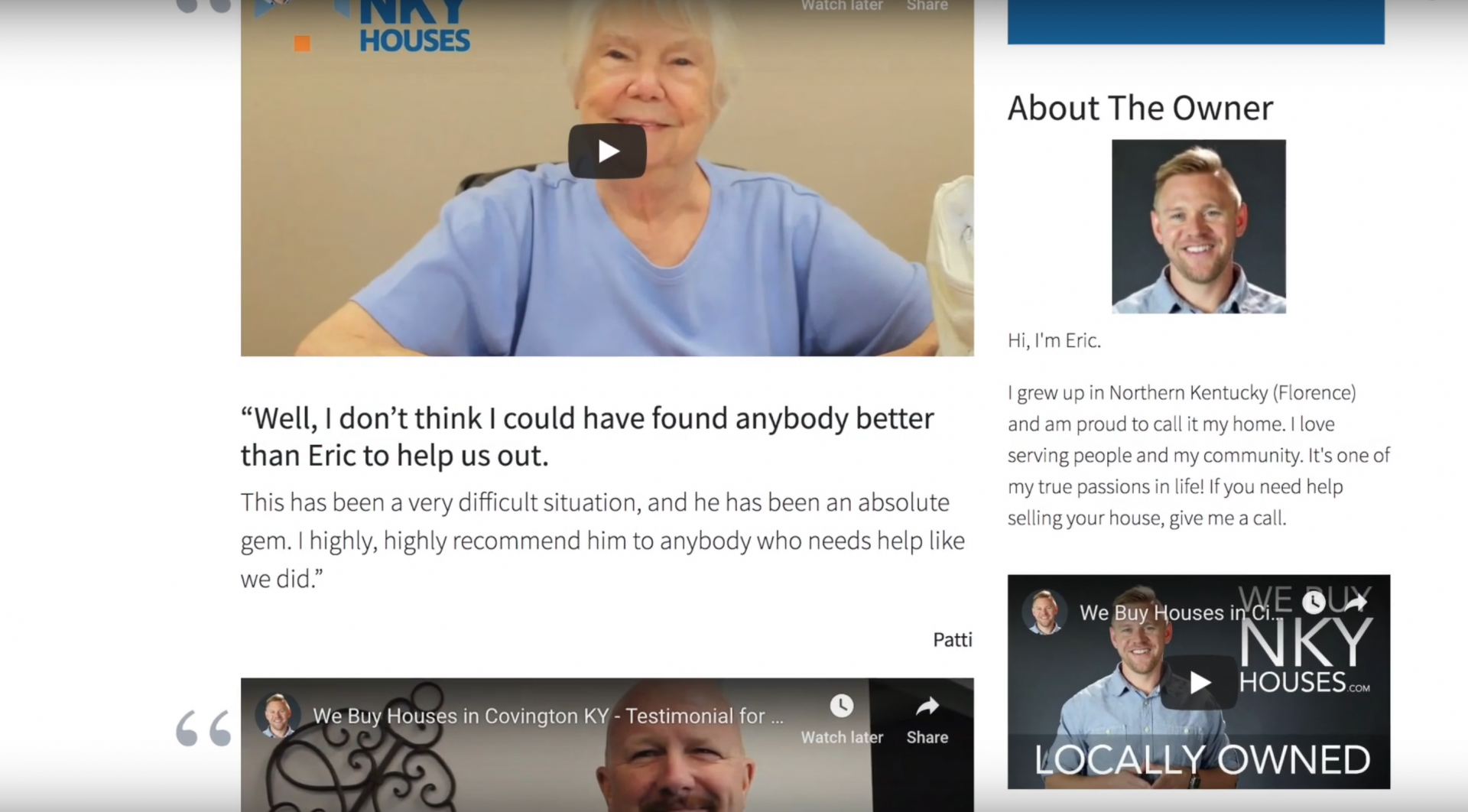 testimonials for we buy nky houses