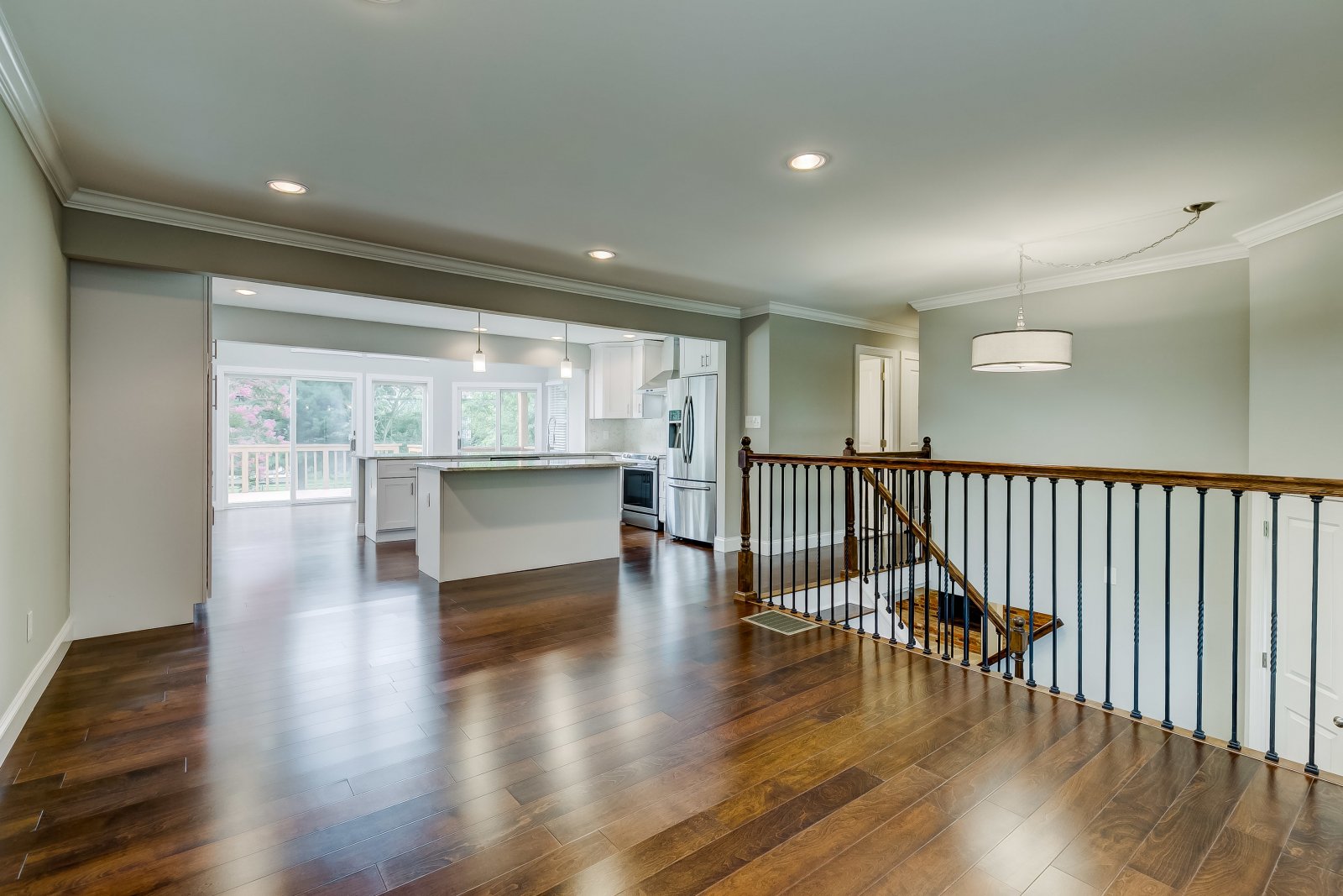 We used a support beam to create an open concept main floor at 625 Edwards Rd