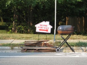 A "home for sale" sign left by a realtor
