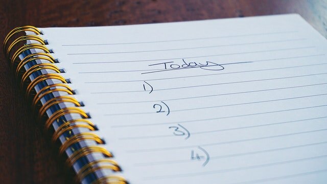 planner on table