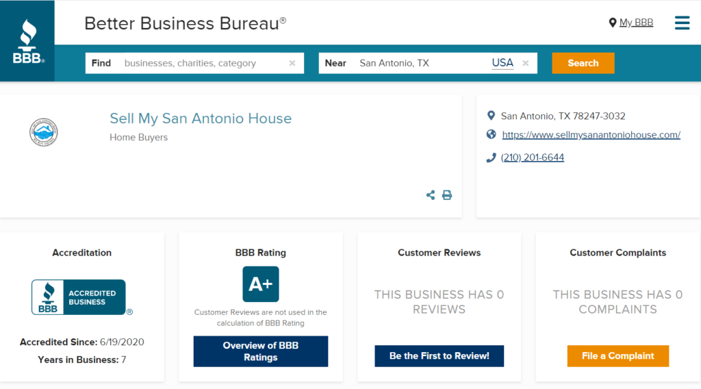 Better Business Bureau House Buyer