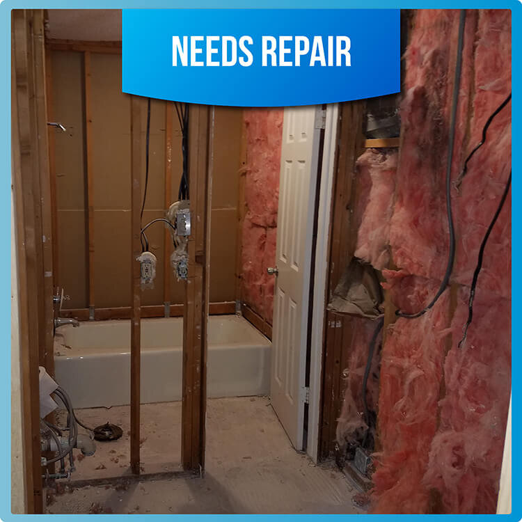 Bathroom undergoing repairs