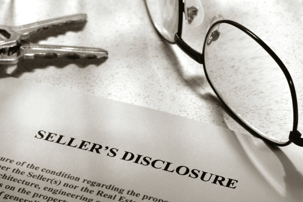 Seller's Disclosure documents to be sign during the transaction of selling a house