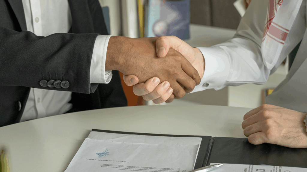 Selling a mortgage note agreement handshake