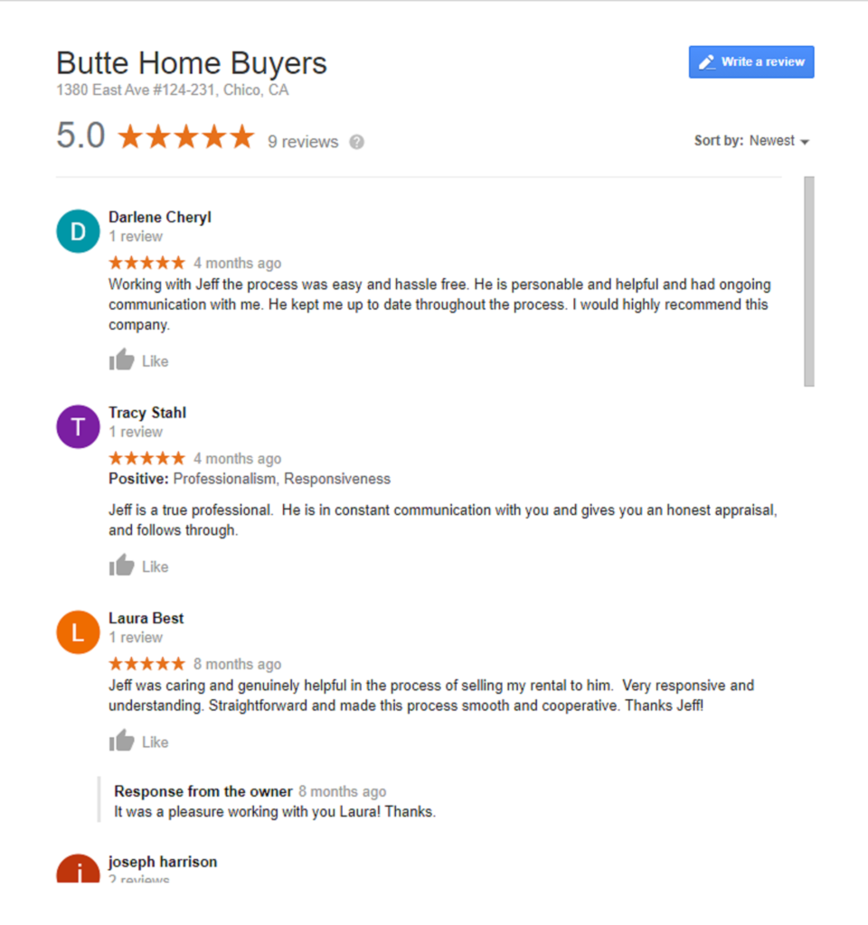 Butte Home Buyers - Reviews and Testimonials