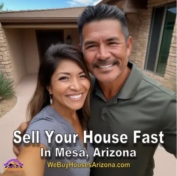 Liliana and Nestor outside their sold Mesa AZ home after selling to a cash home buyer.