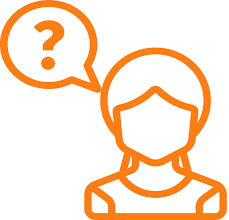Orange icon of a person's head with a speech bubble containing a question mark, representing certainty and reassurance from 'We Buy Houses Arizona', positioned above the header 'Certainty in an Uncertain AZ Real Estate Market.