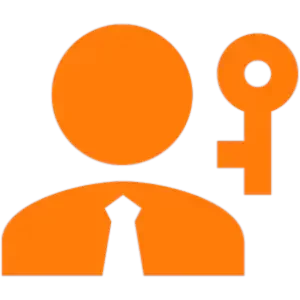 Orange icon featuring a realtor's head and a key, symbolizing the faster service provided by 'We Buy Houses Arizona' compared to traditional realtors, located above the header 'Don't Want to List With a Realtor and Wait To Sell your Home.