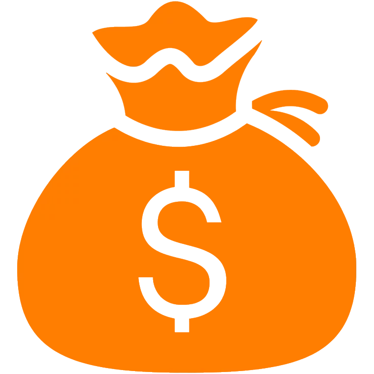 Orange icon of a bag of cash representing selling to We Buy Houses Arizona.