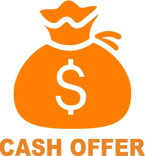 Orange icon of a bag of cash representing cash offer from We Buy Houses Arizona.