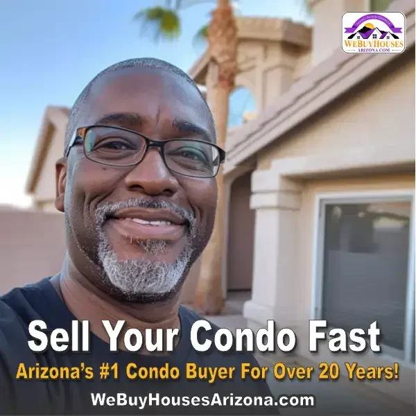 Alan is smiling big in front of his sold Phoenix, Arizona condo. He sold his condo Fast In Phoenix, Arizona.